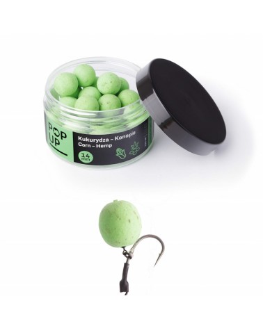 Kulki Haczykowe Carp Target Pop Up Kukurydza Konopie Sweetcorn Hemp 14mm 125ml