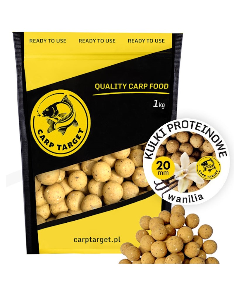 Kulki Proteinowe Zanętowe Carp Target Wanilia Vanilla 20mm 1kg