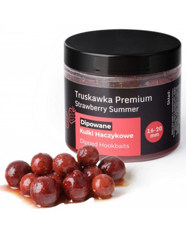 Dipowane Kulki Haczykowe Carp Target Truskawka Strawberry 16-20mm 200ml