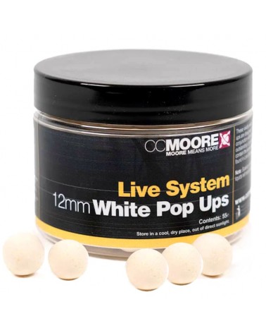 Kulki Haczykowe CC Moore Live System White Pop Ups 12mm 55szt.