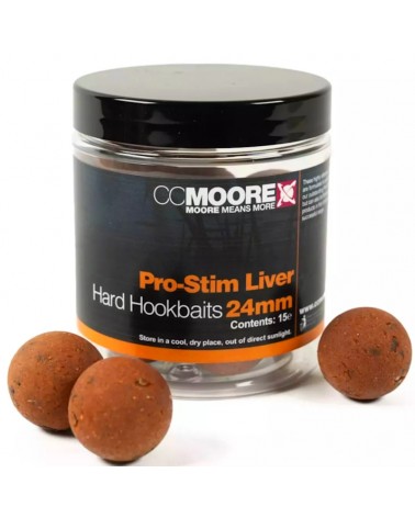 Kulki Haczykowe CC Moore Pro-Stim Liver Hard Hookbaits 24mm 15szt.