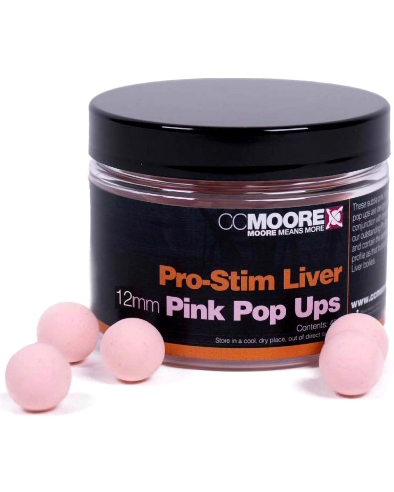 Kulki Haczykowe CC Moore Pro-Stim Liver Pink Pop Ups 12mm 55szt.