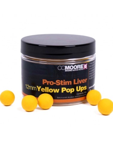 Kulki Haczykowe CC Moore Pro-Stim Liver Yellow Pop Ups 12mm 55szt.