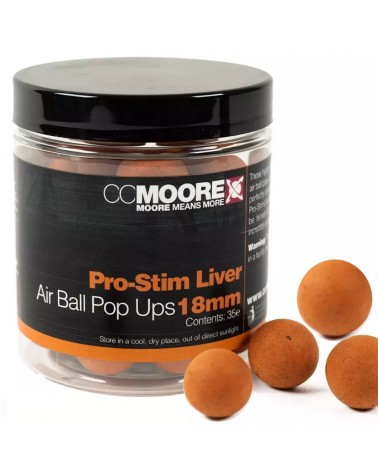 Kulki Haczykowe CC Moore Pro-Stim Liver Air Ball Pop Ups 18mm 35szt.