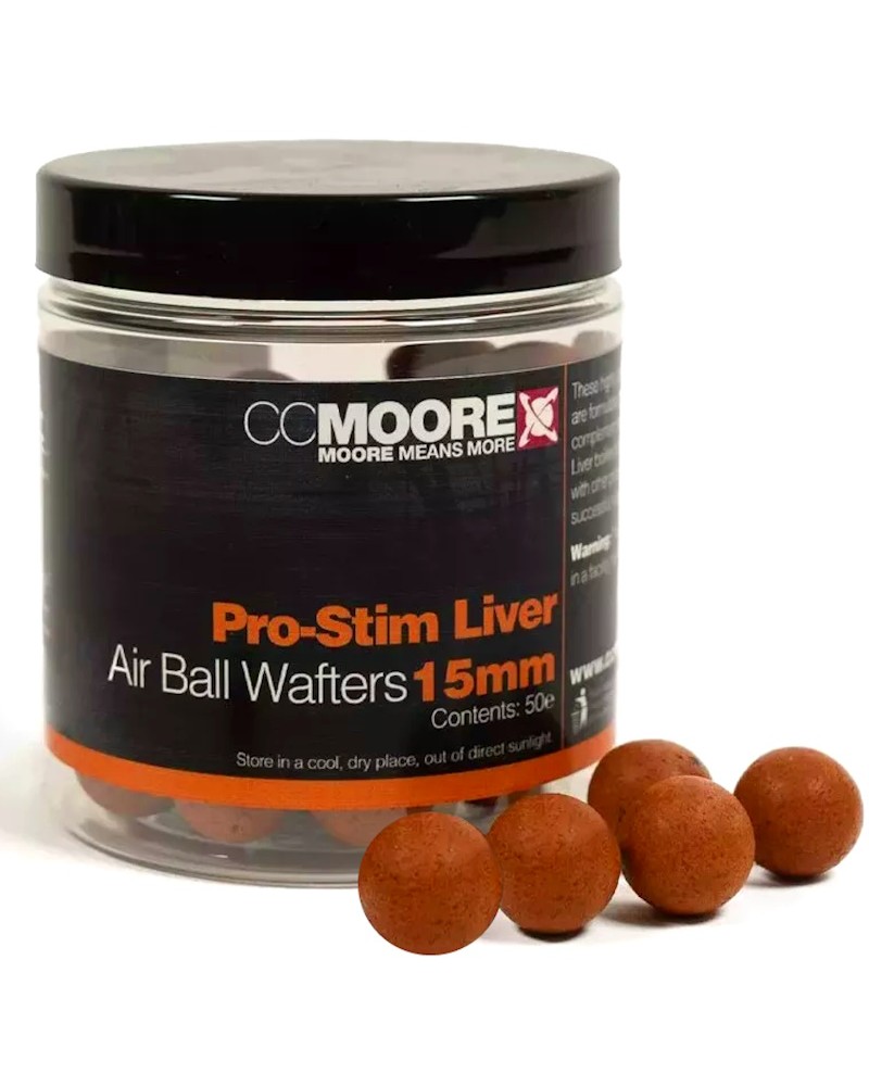 Kulki Haczykowe CC Moore Pro-Stim Liver Air Ball Wafters 15mm 50szt.
