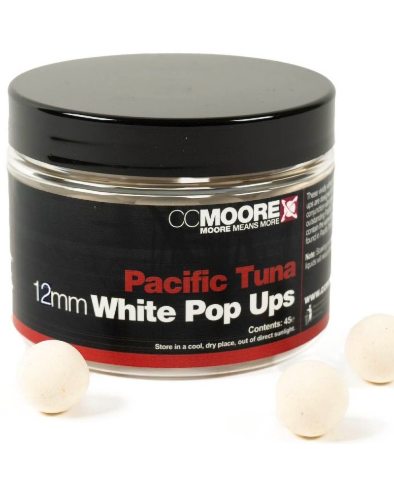 Kulki Haczykowe CC Moore Pacific Tuna White Pop Ups 12mm 55szt.