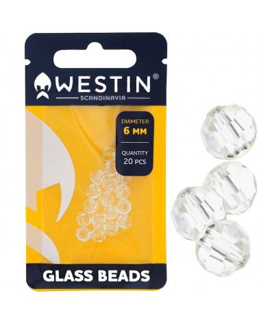 Koraliki Do Zestawów Texas Carolina Rig Westin Glass Beads 6mm Transparant 20szt.