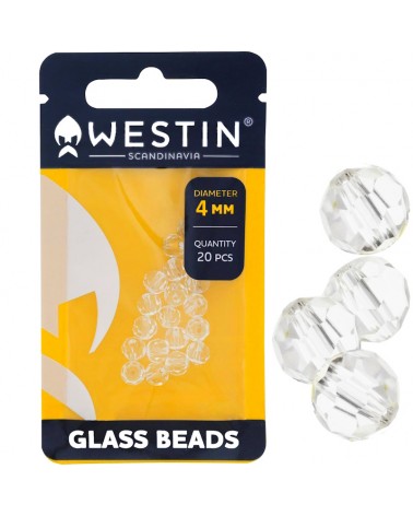 Koraliki Do Zestawów Texas Carolina Rig Westin Glass Beads 4mm Transparant 20szt.