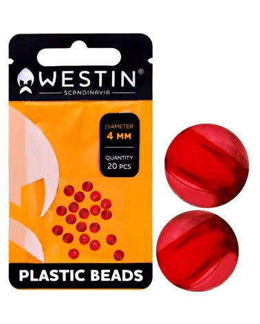 Koraliki Do Zestawów Texas Carolina Rig Westin Plastic Beads 4mm Red 20szt.