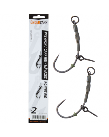 Przypon karpiowy Undercarp Ronnie Rig Bezzadziorowy Nr 4 2szt.