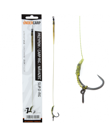 Przypon Karpiowy Undercarp Slip D-Rig Bezzadziorowy Nr 6 25lbs 25cm Curve Shank Ultra Soft 1szt.