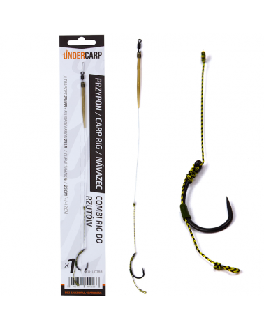 Przypon Karpiowy Undercarp Combi Rig Do Rzutów Bezzadziorowy Nr 4 25lbs 25cm Curve Shank Ultra Soft 1szt.