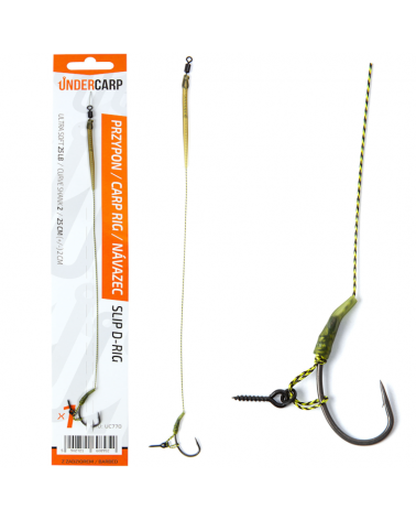 Przypon Karpiowy Undercarp Slip D-Rig Nr 2 25lbs 25cm Curve Shank Ultra Soft 1szt.