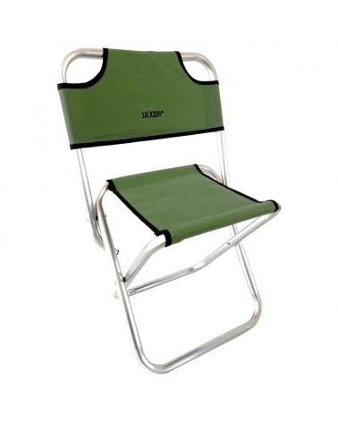 Krzesło Wędkarskie Z Oparciem Jaxon Aluminiowy Stelaż 22mm Do 120kg 48x35x42/73cm