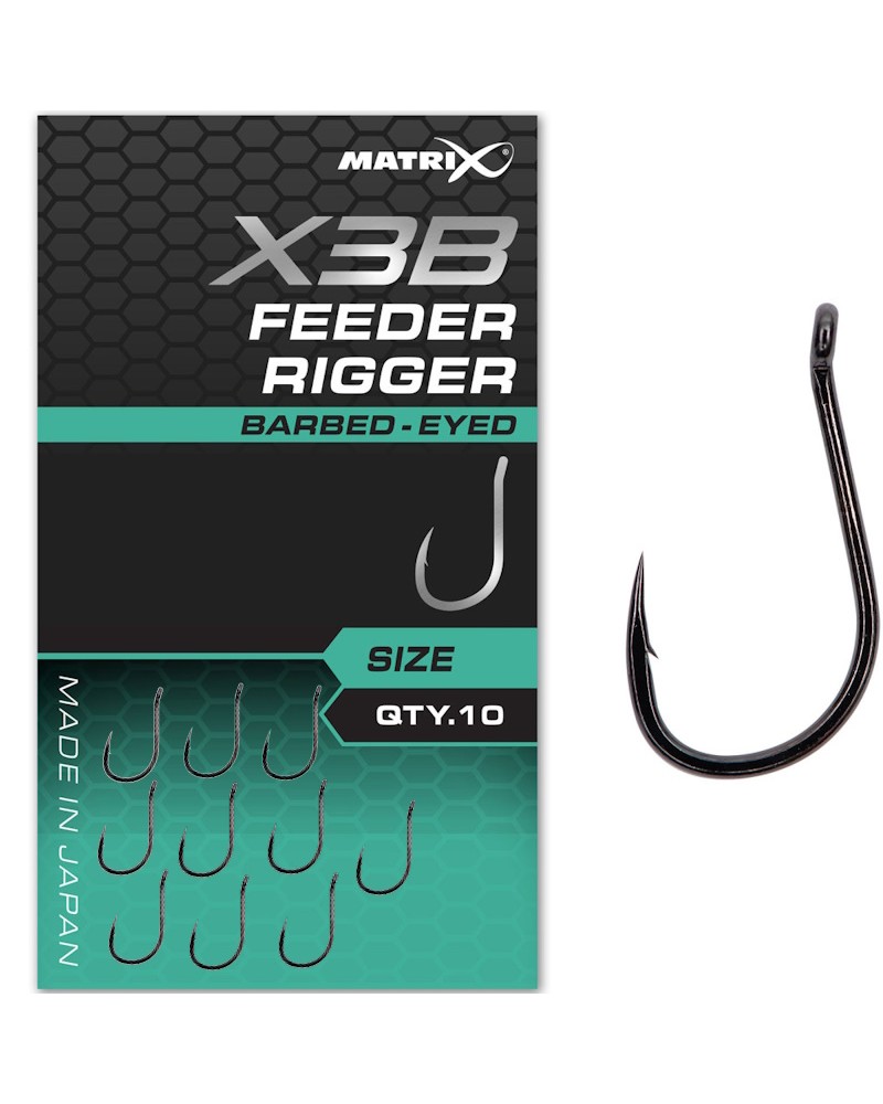 Haczyki Matrix X3B Feeder Rigger Barbed Eyed