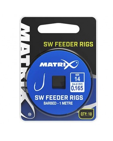 Haczyki Z Przyponem Matrix SW Feeder Rigs 14 0.165mm 1m