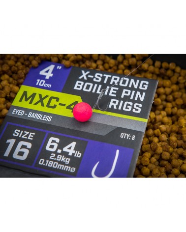 Przypony Z Bagnetem Matrix MXC-4 X-Strong Boilie Pin Rigs Barbless 4'' 10cm