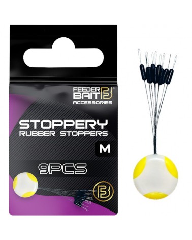 Stopery Silikonowe Feeder Bait Czarne Wydłużone M 9szt.