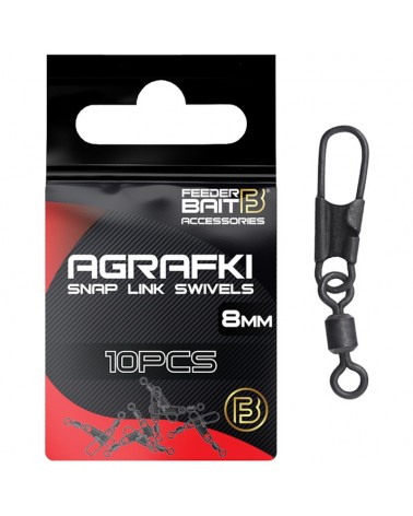 Agrafka Z Krętlikiem Feeder Bait Snap Link Swivels 8mm 10szt.