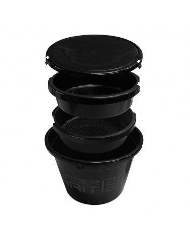 Wiadro 13L Feeder Bait Komplet z Sitem 4mm Miską 4L