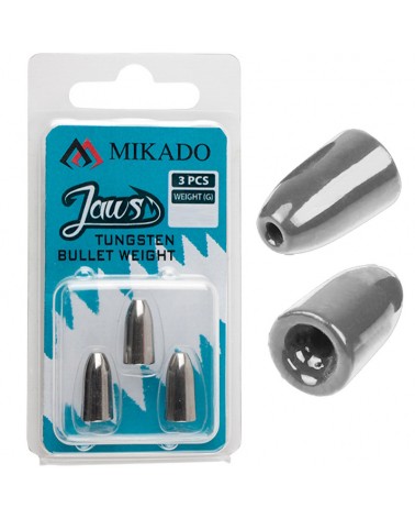 Ciężarek Do Zestawu Texas Carolina Mikado Jaws Tungsten Bullet Stalowo Szary