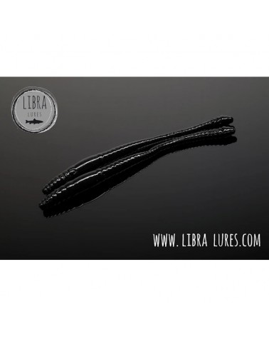 Przynęta Libra Lures Dying Worm 70mm 0.53g 040 Black Bez Zapachu 15szt.