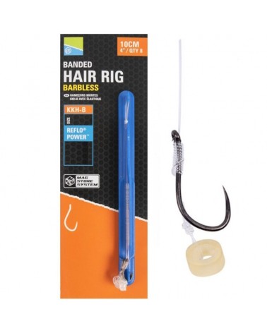 Przypony Preston KKH-B 4'' 10cm Nr 14 0.21mm Banded Mag Store Hair Rigs 8szt.