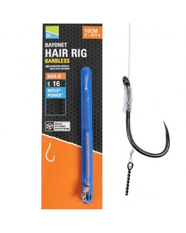 Przypony Preston KKH-B 4" 10cm Roz. 16 0.19mm Bayonet Mag Store Hair Rigs 8szt.