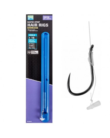Przypony Preston KKM-B 15" 38cm roz. 16 0.17mm Rapid Stop Mag Store Hair Rigs 8szt.