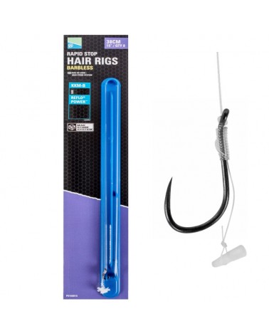Przypony Preston KKM-B 15" 38cm Nr 12 0.19mm Rapid Stop Mag Store Hair Rigs 8szt.