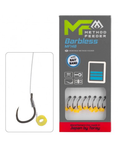 Przypon Method Feeder Mikado MF14 Z Gumką Hak Bez Zadziora 10cm 8szt.