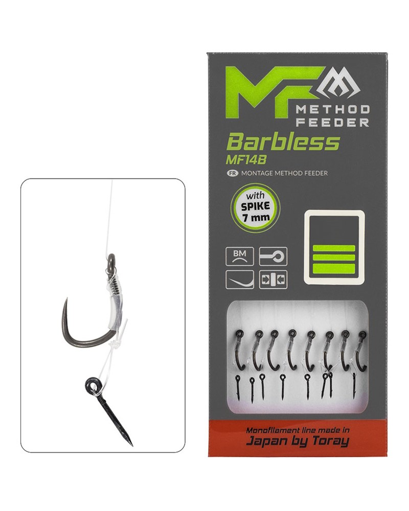 Przypon Method Feeder Mikado MF14 Z Igłą Hak Bez Zadziora 10cm 8szt.