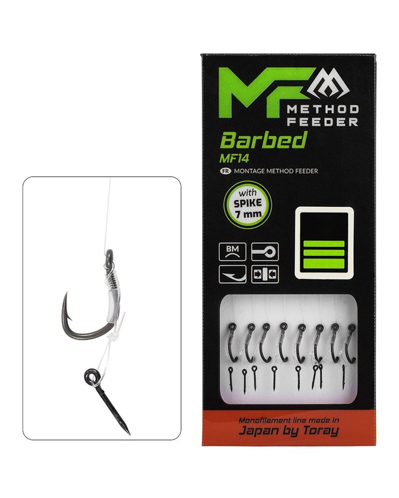 Przypon Method Feeder Mikado MF14 Z Igłą Hak Z Zadziorem 10cm 8szt.