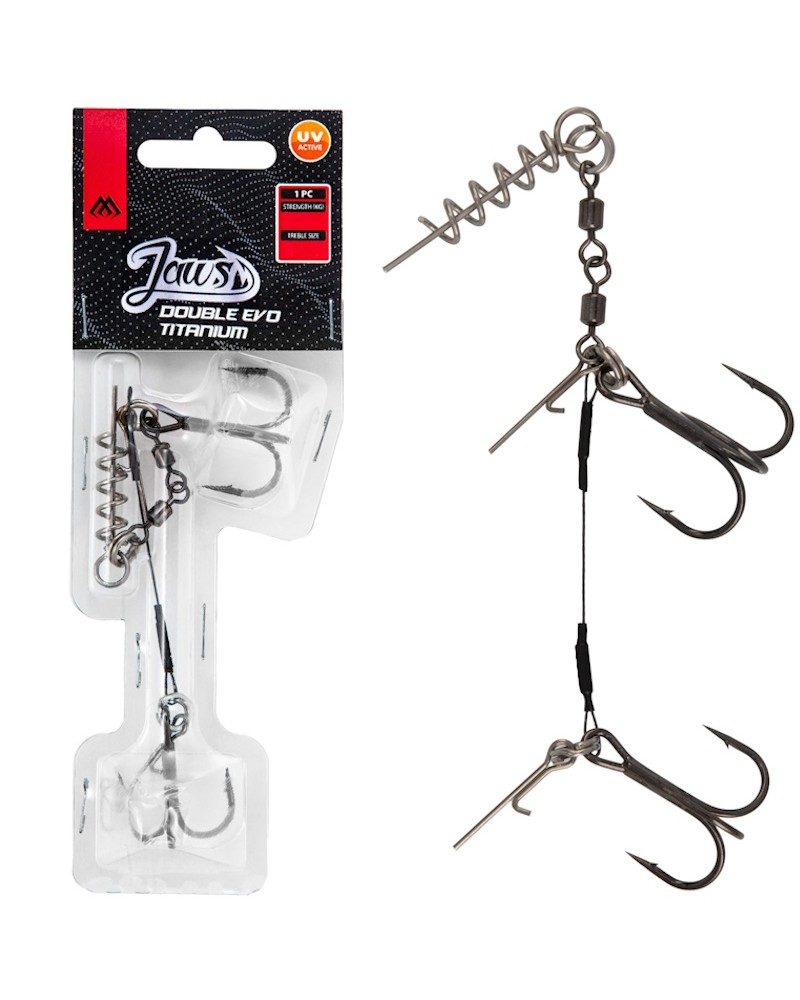 Dozbrojka Tytanowa Do Gum Mikado Jaws Double EVO Titanium XL 30kg Kotwice Nr 2/0-1/0 1szt.