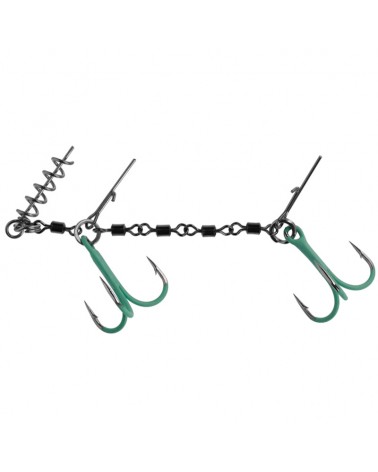 Dozbrojka Z Krętlików Do Gum Mikado Jaws Double EVO Stinger Fluo 25kg Kotwice Nr 1/0 1szt.