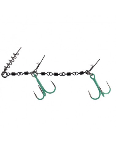 Dozbrojka Z Krętlików Do Gum Mikado Jaws Double EVO Stinger Fluo XL 35kg Kotwicev Nr 2/0 1szt.