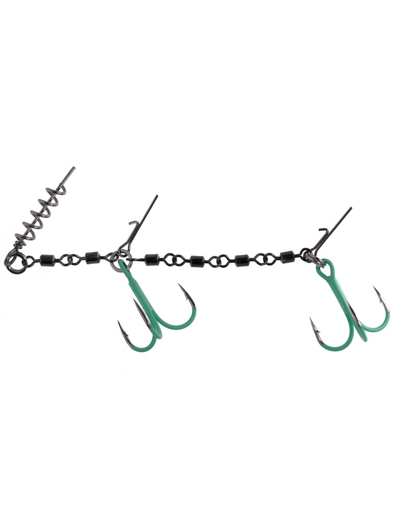 Dozbrojka Z Krętlików Do Gum Mikado Jaws Double EVO Stinger Fluo XL 35kg Kotwicev Nr 2/0 1szt.