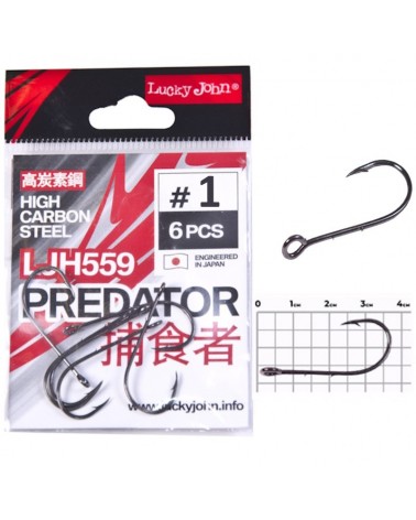 Haczyki Z Dużym Oczkiem Do Czeburaszki Lucky John Predator LJH559 Nr 1 6szt.